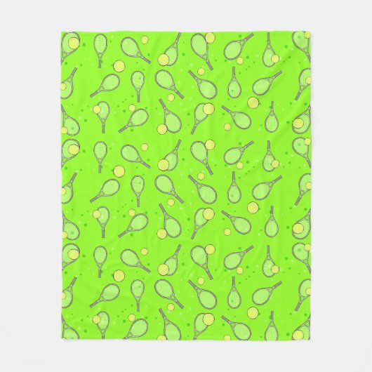 テニスデザインパターン フリースブランケット (正面)
