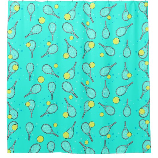 テニスデザイン シャワーカーテン (正面)