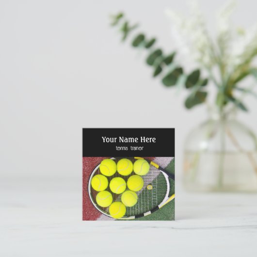 テニストレーナーの名刺 スクエア名刺 (スタンド正面)
