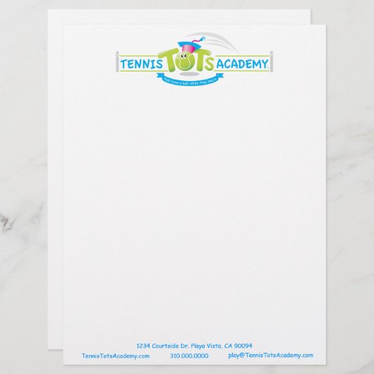 テニストートアカデミーカスタムの文房具 レターヘッド (正面/裏面)