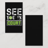 テニストーナメントのギフトラケット法廷で会おう 名刺 (正面/裏面)