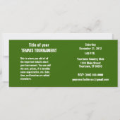 テニストーナメントまたはテニスのマッチの招待状 招待状 (裏面)
