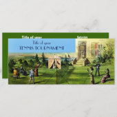 テニストーナメントまたはテニスのマッチの招待状 招待状 (正面/裏面)