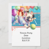 テニスドッグ誕生日パーティー 招待状 (正面)