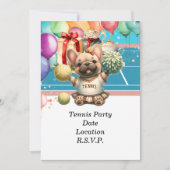 テニスドッグ誕生日パーティー 招待状 (正面)