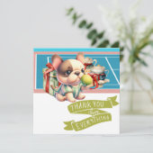 テニスドッグ誕生日 サンキューカード (スタンド正面)