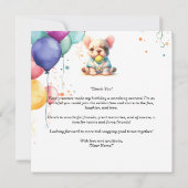 テニスドッグ誕生日 サンキューカード (裏面)