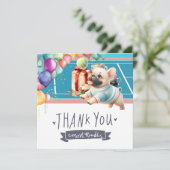 テニスドッグ誕生日 サンキューカード (スタンド正面)