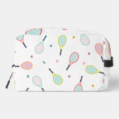 テニスネームパーソナライズされたピンクグリーンブルーカスタム ドップキット (裏面)