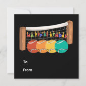 テニスハッピーバースデーでボールをコートに (正面)