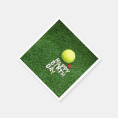 テニスハッピーバースデーとラブハート スタンダードカクテルナプキン (角)