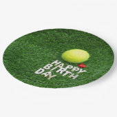 テニスハッピーバースデーとラブハート ペーパープレート (アングル)