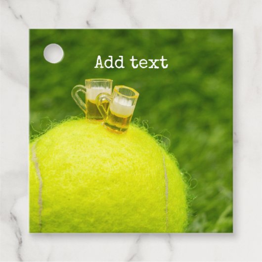 テニスハッピーバースデーテニスボール(ビール入り) フェイバータグ (正面)