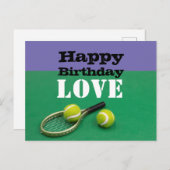 テニスハッピーバースデーラブアンドラケット ポストカード (正面/裏面)
