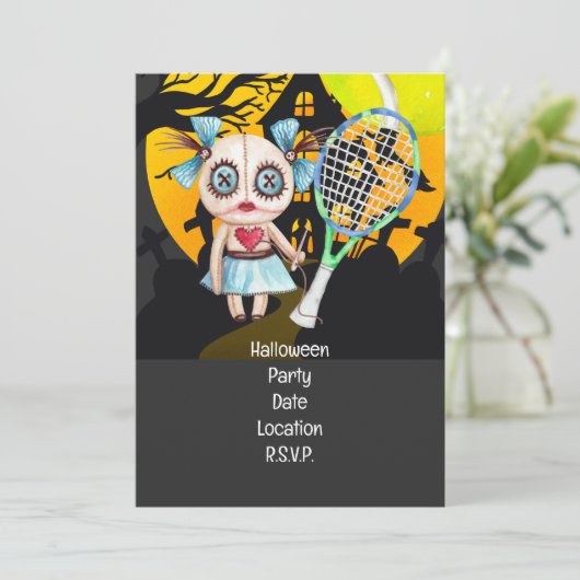 テニスハロウィーンをテーマにしたテニスパーティー 招待状 (スタンド正面)