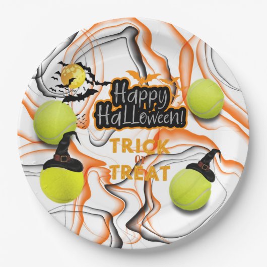 テニスハローウィンパーティ ペーパープレート (正面)