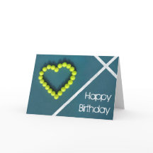 テニスハートハッピーバースデー パーソナライズされた