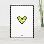 テニスハートバレンタインデーキッズコーチおもしろいスポーツ カード (裏面)