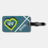 テニスハートパーソナライズされた愛 ラゲッジタグ (裏面横)