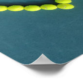 テニスハートパーソナライズされた、 ポスター (角)