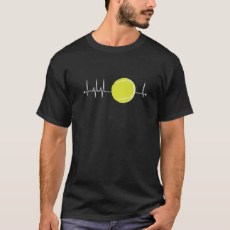 テニスハートビートパルスEKGテニスラバーギフトテンニ Tシャツ
