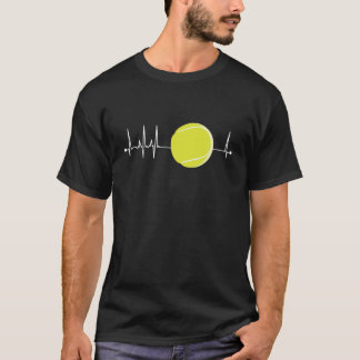 テニスハートビートパルスEKGテニスラバーギフトテンニ Tシャツ