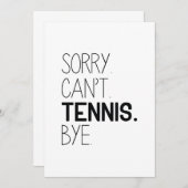 テニスバイができなくてごめんなさい サンキューカード (正面/裏面)