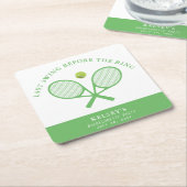 テニスバチェロレッテラストスイング前リングや輪 スクエアペーパーコースター (アングル)