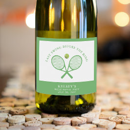 テニスバチェロレッテラストスイング前リングや輪 スパークリングワインラベル