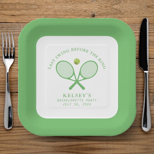 テニスバチェロレッテラストスイング前リングや輪 ペーパープレート