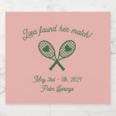 テニスバチェロレッテ食品および飲料ラベル スパークリングワインラベル (シングルラベル)