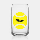 テニスバースデーパーティーはグラスの贈り物を形作ることができる ガラス缶 (裏面)