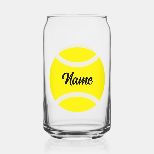 テニスバースデーパーティーはグラスの贈り物を形作ることができる ガラス缶 (裏面)