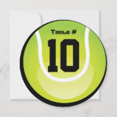 テニスバーバルミツワー丸テーブル座席カード 招待状 (裏面)