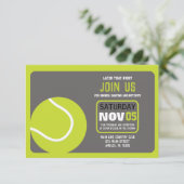 テニスバー(ユダヤ教の)バル・ミツバー招待状応答パーティーカード 招待状 (スタンド正面)