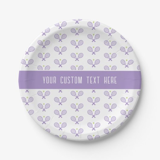 テニスパターンカスタムテニス ペーパープレート (正面)