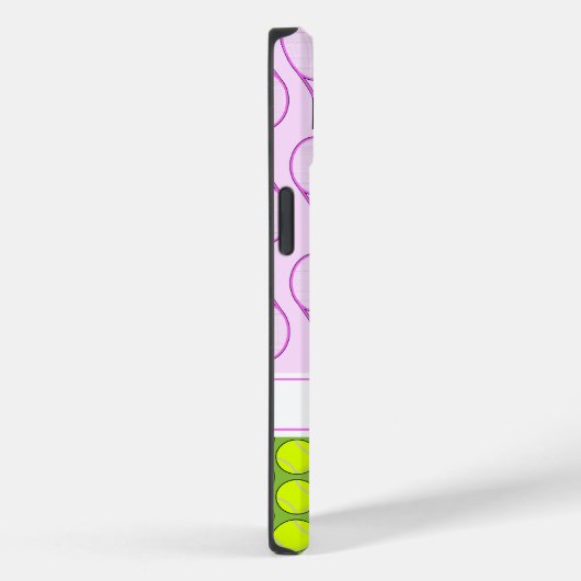 テニスパターン名前をカスタムするピンクグリーン Case-Mate iPhoneケース (裏面 / 右)