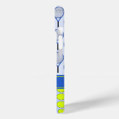 テニスパターン名前をカスタムするブルー Case-Mate iPhoneケース (裏面 / 左)