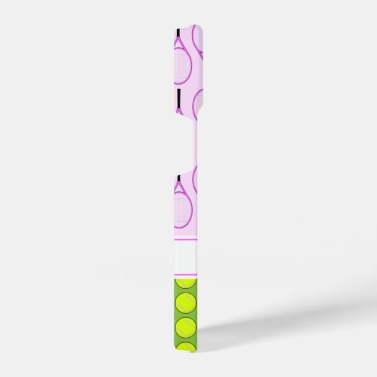 テニスパターン名前をカスタムするブルーiPhone 14ケース iPhoneケース (右側面)