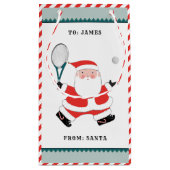 テニスパーソナライズされたの休日 スモールペーパーバッグ (裏面)