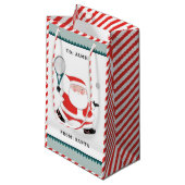 テニスパーソナライズされたの休日 スモールペーパーバッグ (正面アングル)