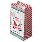 テニスパーソナライズされたの休日 スモールペーパーバッグ (裏面アングル)