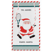 テニスパーソナライズされたの休日 スモールペーパーバッグ (正面)