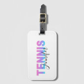 テニスパーソナライズされたガールズチーム名グラデーシグラデーションョン ラゲッジタグ (正面縦)