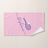 テニスパーソナライズされたスクリプト名ハンドタオル ハンドタオル (ハンドタオル)