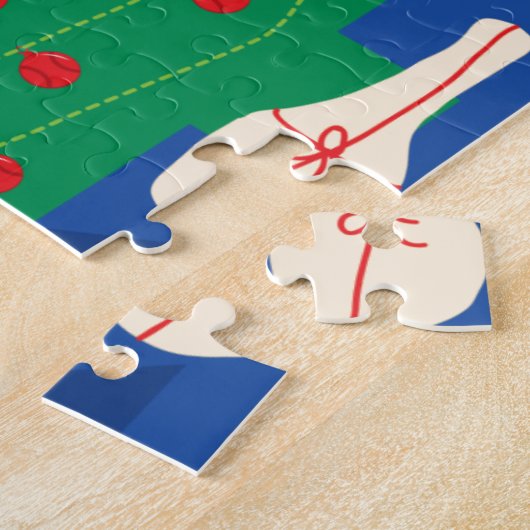 テニスパーソナライズされたテーマクリスマスパズル ジグソーパズル (側面)