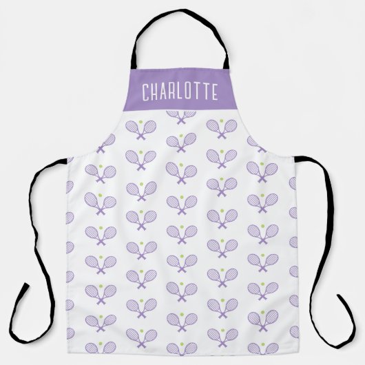 テニスパーソナライズされたパターン名前をカスタムするテニス エプロン (正面)