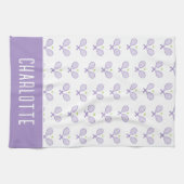 テニスパーソナライズされたパターン名前をカスタムするテニス キッチンタオル (横)