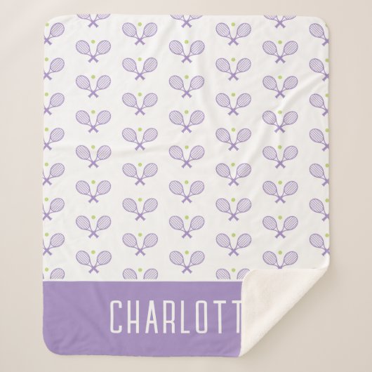 テニスパーソナライズされたパターン名前をカスタムするテニス シェルパブランケット (正面)