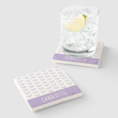 テニスパーソナライズされたパターン名前をカスタムするテニス ストーンコースター (横)